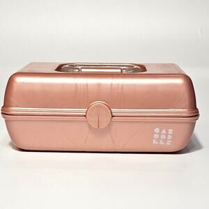 Caboodles Pretty in Petite Makeup Cosmetic Case Rose Gold Glitter Handle